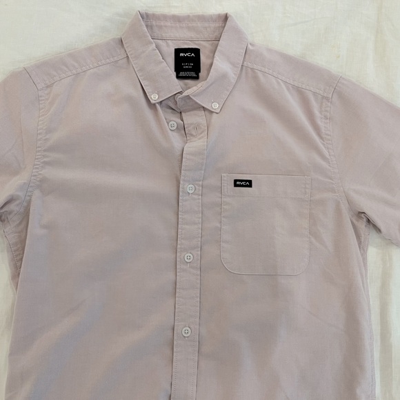 RVCA Men's Casual Lavender Button Down Shirt - Picture 1 of 2